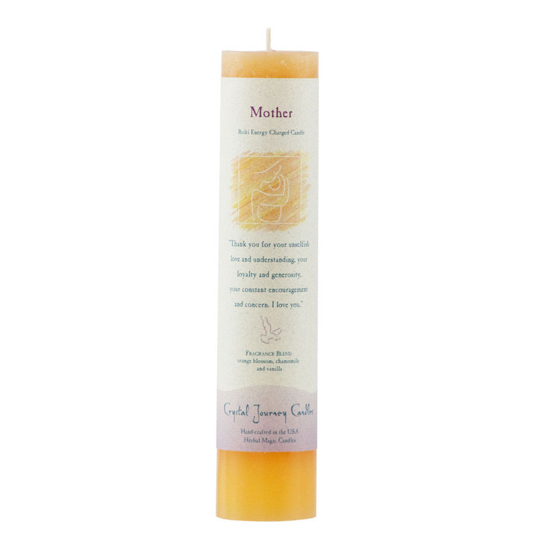 Mother Reiki Charged Pillar Candle by Crystal Journey