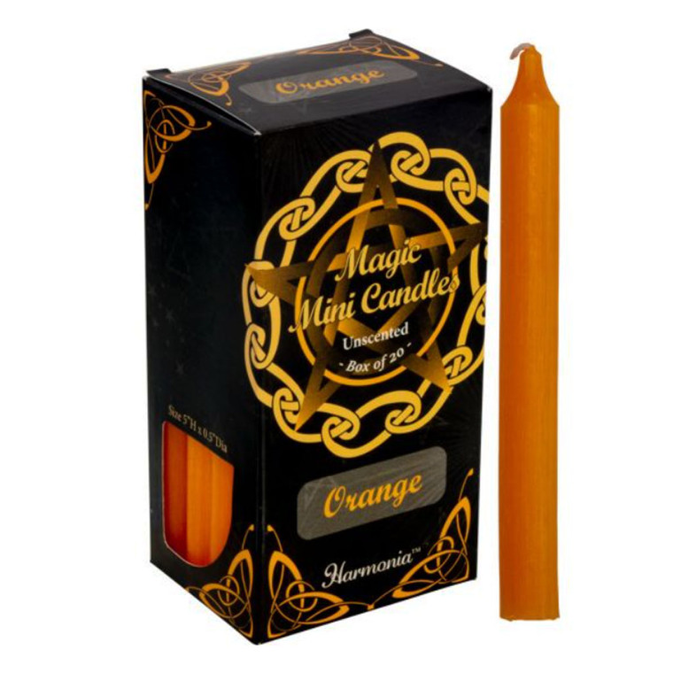 Orange Mini Candles (5 Inches) - Box of 20