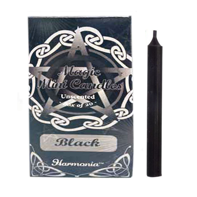 Black Mini Candles (5 Inches) - Box of 20