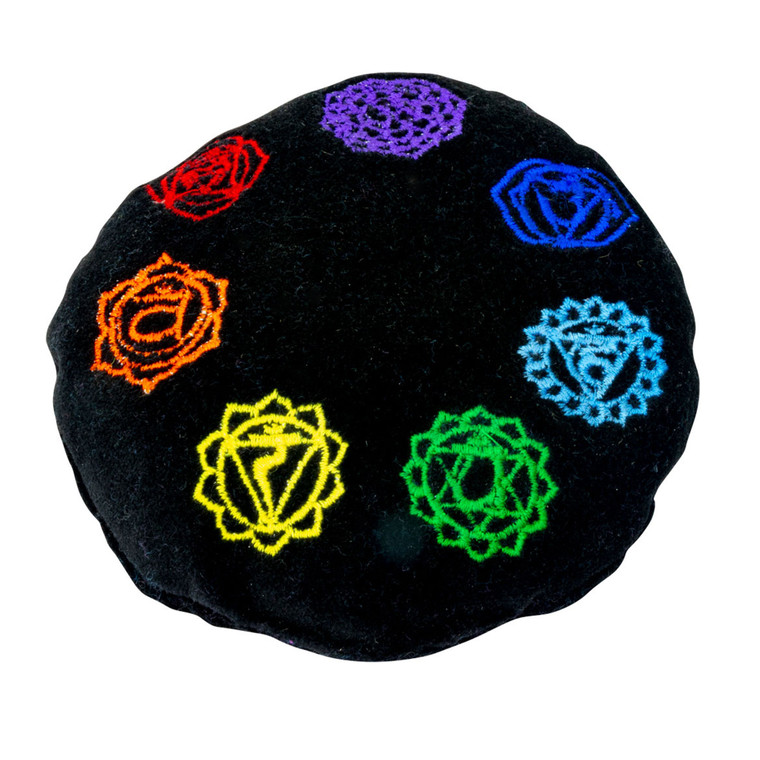 Black Velvet Seven Chakras Cushion