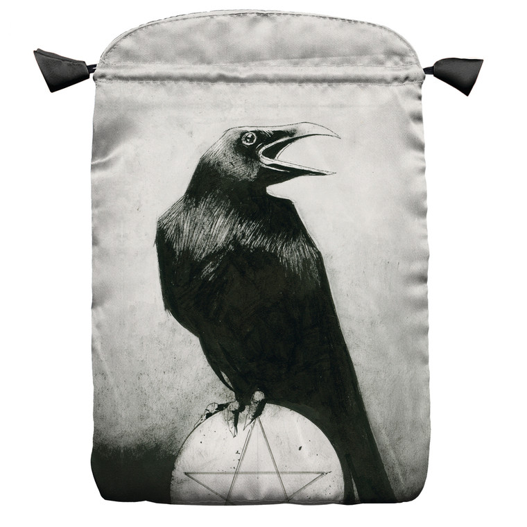 Crow with Pentagram Satin Bag