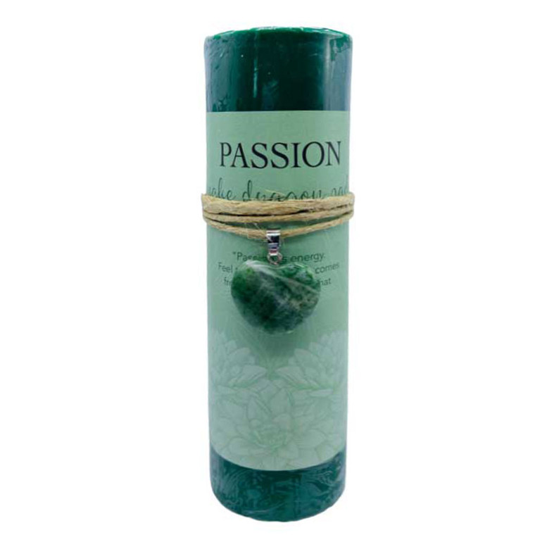 Passion Pillar Candle with Dragon Jade Heart