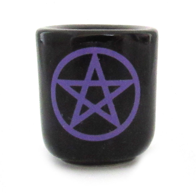 Purple Pentagram Ceramic Chime Candle Holder