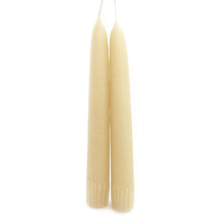 Old-Fashioned Taper Candle Pair (Antique White)