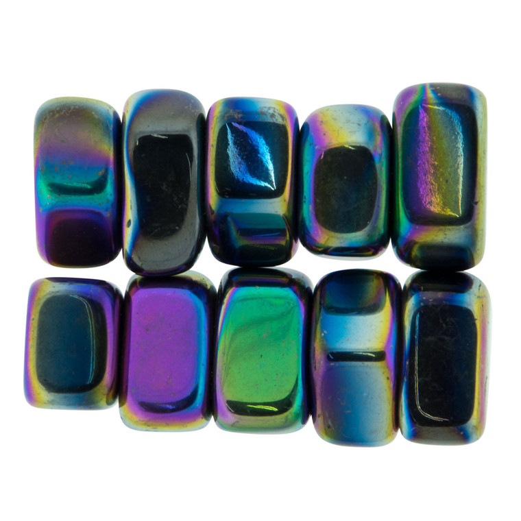 Magnetic Rainbow Hematite Tumbled Stones (1 lb)