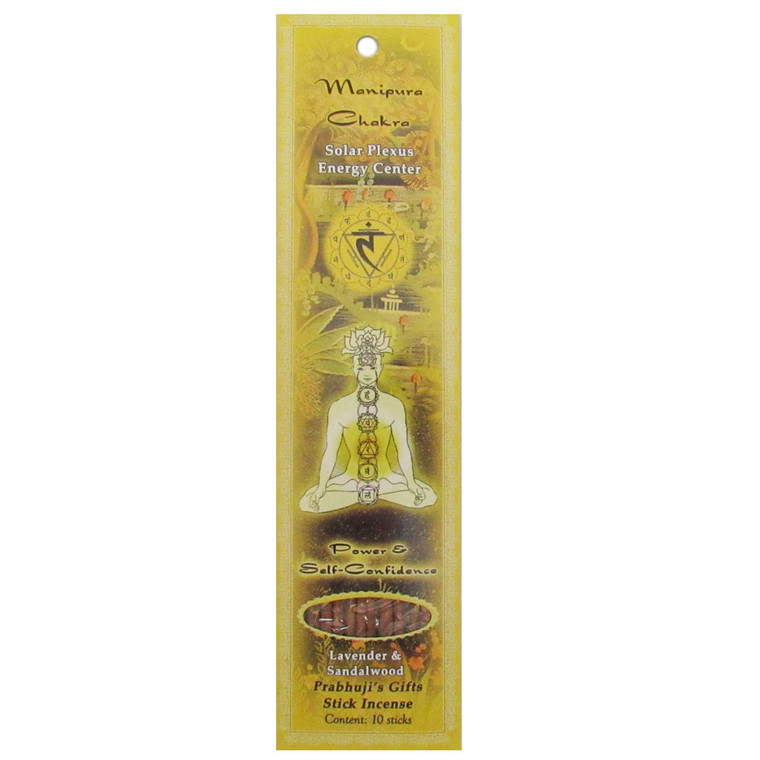 Manipura (Solar Plexus) Chakra Incense Sticks by Prabhuji's (Package of 10)
