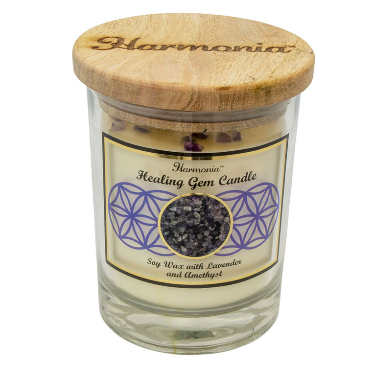 Healing Gem Candle (Soy Wax with Amethyst and Lavender)