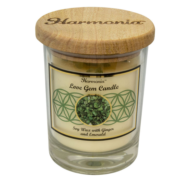 Love Gem Candle (Soy Wax with Emerald and Ginger)