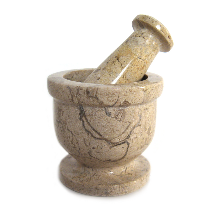 Fossil Coral Mortar and Pestle Set