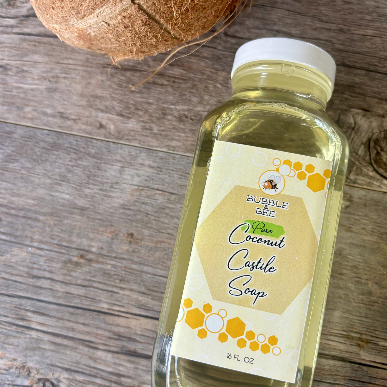 Organic Coconut Castile Soap Pure & Natural Packaged in Glass
