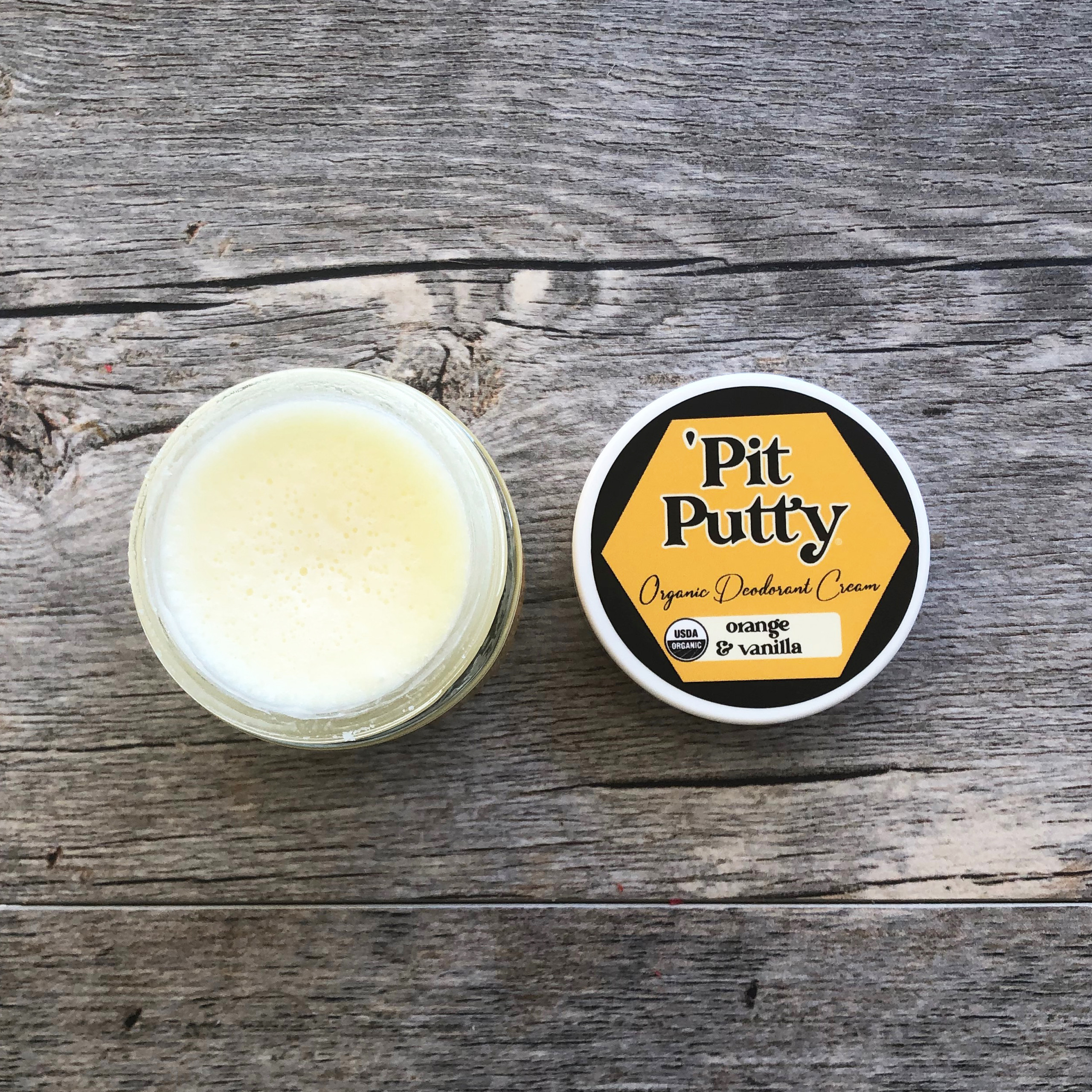 Pit Putty Organic Deodorant Cream Orange Vanilla USDA Cert.