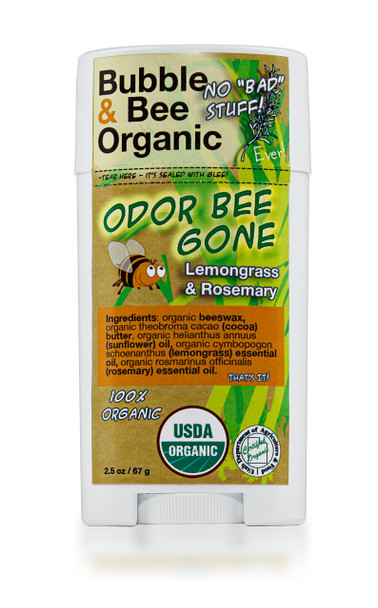 Lemongrass Rosemary 100% Organic Deodorant Stick