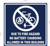 No battery charging allowed in this building DOB SIGN