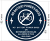 NO BATTERY POWER BIKES- NO BATTERY POWER BIKES OR MOTOR VEHICLES ALLOWED IN THIS BUILDING BUILDING SIGN