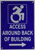 ACCESSIBLE Entrance Around Back of Building Right Arrow HPD SIGN ACCESSIBLE Entrance Around Back of Building Right Arrow HPD SIGN