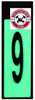 PHOTOLUMINESCENT DOOR NUMBER 9 DOB SIGN HEAVY DUTY / GLOW IN THE DARK "DOOR NUMBER NINE" DOB SIGN HEAVY DUTY PHOTOLUMINESCENT DOOR NUMBER 9 DOB SIGN HEAVY DUTY / GLOW IN THE DARK "DOOR NUMBER NINE" DOB SIGN HEAVY DUTY