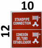Standpipe Connection with Symbol Bilingual  Safety Sign Standpipe Connection with Symbol Bilingual  Safety Sign