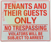 TENANTS AND GUEST ONLY BUILDING SIGN TENANTS AND GUEST ONLY BUILDING SIGN