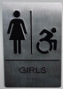 Girls ACCESSIBLE Restroom Sign with Tactile Text and Braille Sign - Girls ACCESSIBLE Restroom Sign with Tactile Text and Braille Sign -