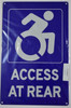 Access at Rear Sign-Tactile Signs Access at Rear Sign-Tactile Signs