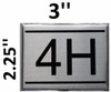 APARTMENT NUMBER Sign4H -BRUSHED ALUMINUM APARTMENT NUMBER Sign4H -BRUSHED ALUMINUM