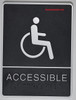 ACCESSIBLE Sign- BLACK- BRAILLE