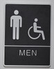MEN ACCESSIBLE Restroom Sign- BLACK- BRAILLE