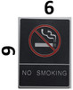 NO SMOKING Sign- BLACK- Braille SIGNAGE with Raised Tactile Graphics and Letters