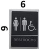 ACCESSIBLE Restrooms Sign- BLACK-BUILDING SIGNBraille BUILDING SIGNwith Raised Tactile Graphics and Letters