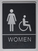 WOMEN ACCESSIBLE Restroom Sign- BLACK- DOB SIGN Braille DOB SIGN with Raised Tactile Graphics and Letters