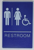 ACCESSIBLE Restrooms Sign- BLUE- BRAILLE