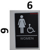 WOMEN ACCESSIBLE Restroom Sign- BLACK- BRAILLE