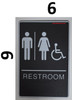 ACCESSIBLE Restrooms Sign- BLACK- BRAILLE