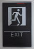 EXIT Sign- BLACK- BRAILLE