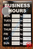 BUSINESS HOURS SIGN- BLACK