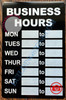 BUSINESS HOURS SIGN- BLACK