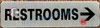 RESTROOMS RIGHT SignBRUSHED ALUMINUM