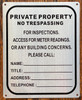 PRIVATE PROPERTY NO TRESPASSING SIGN- WHITE
