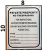 PRIVATE PROPERTY NO TRESPASSING SIGN- WHITE