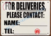 For DELIVERIES Please Contact Name and TEL DOB SIGN For DELIVERIES Please Contact Name and TEL DOB SIGN