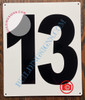 Large Number 13 Sign -Metal SignParking LOT Number Sign