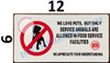 WE Love Pets, BUT ONLY Service Animals are Allowed in Food Service Facilities Sign WE Love Pets, BUT ONLY Service Animals are Allowed in Food Service Facilities Sign