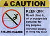 Container Sign: Caution Keep Off! DO NOT Climb ON ON OR Occupancy This Container for Any Purpose Sticker Container Sign: Caution Keep Off! DO NOT Climb ON ON OR Occupancy This Container for Any Purpose Sticker
