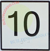 Elevator Floor Number 10 Sign- Elevator JAMB Plate Floor 10 SIGNAGE Elevator Floor Number 10 Sign- Elevator JAMB Plate Floor 10 SIGNAGE
