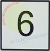 Elevator Floor Number 6 Sign- Elevator JAMB Plate Floor 6 HPD SIGN Elevator Floor Number 6 Sign- Elevator JAMB Plate Floor 6 HPD SIGN