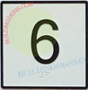 Elevator Floor Number 6 Sign- Elevator JAMB Plate Floor 6 DOB SIGN Elevator Floor Number 6 Sign- Elevator JAMB Plate Floor 6 DOB SIGN