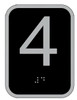 Elevator floor number 4 sign- Elevator Jamb Plate 4 Elevator floor number 4 sign- Elevator Jamb Plate 4