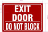 FD EXIT DOOR DO NOT BLOCK SIGN
