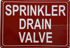 SPRINKLER DRAIN VALVE COMPLIANCE SIGN