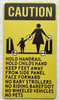 CAUTION HOLD HANDRAILS ESCALATOR SAFETY SIGN